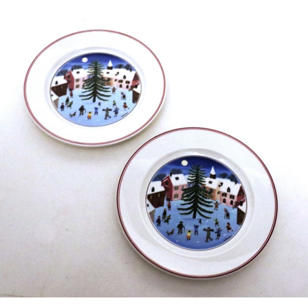 Villeroy & Boch Naif Christmas Two 8 Inch Salad Plates - LapLau Art - New